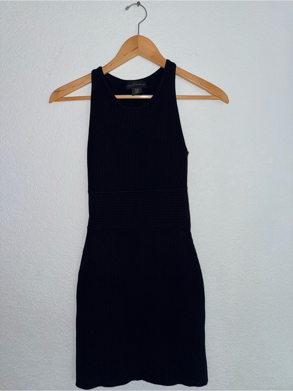 House of Harlow 1960 Black Ribbed Mini Dress